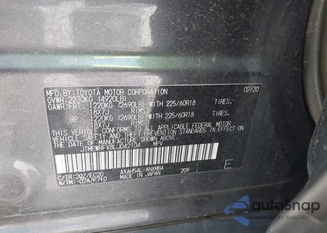 2020 Toyota Rav4 Hybrid Xse from USA, damaged, VIN JTMEWRFV8LJ042104